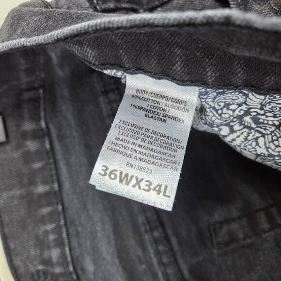 Cody James Slim Straight Leg Black Denim Jeans Size Men's 36x34 Western Cowboy - Picture 10 of 11